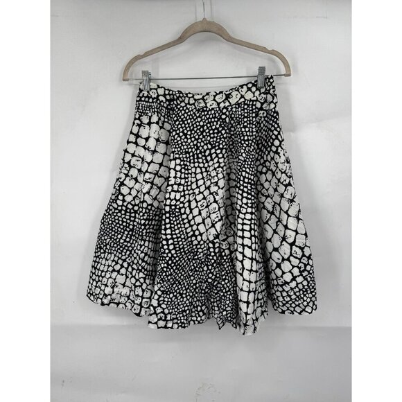 Edma Esyllte Anthropologie Skirt Women 6 Black Ivory Y2K Retro Preppy Funky - Picture 1 of 10